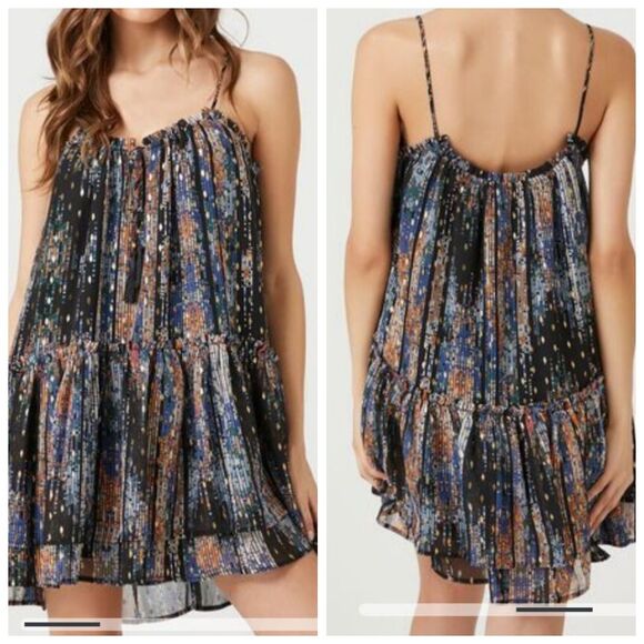 Forever 21 Multicolor Sleeveless Mini Shift Women's Dress Medium NWT - Picture 1 of 10
